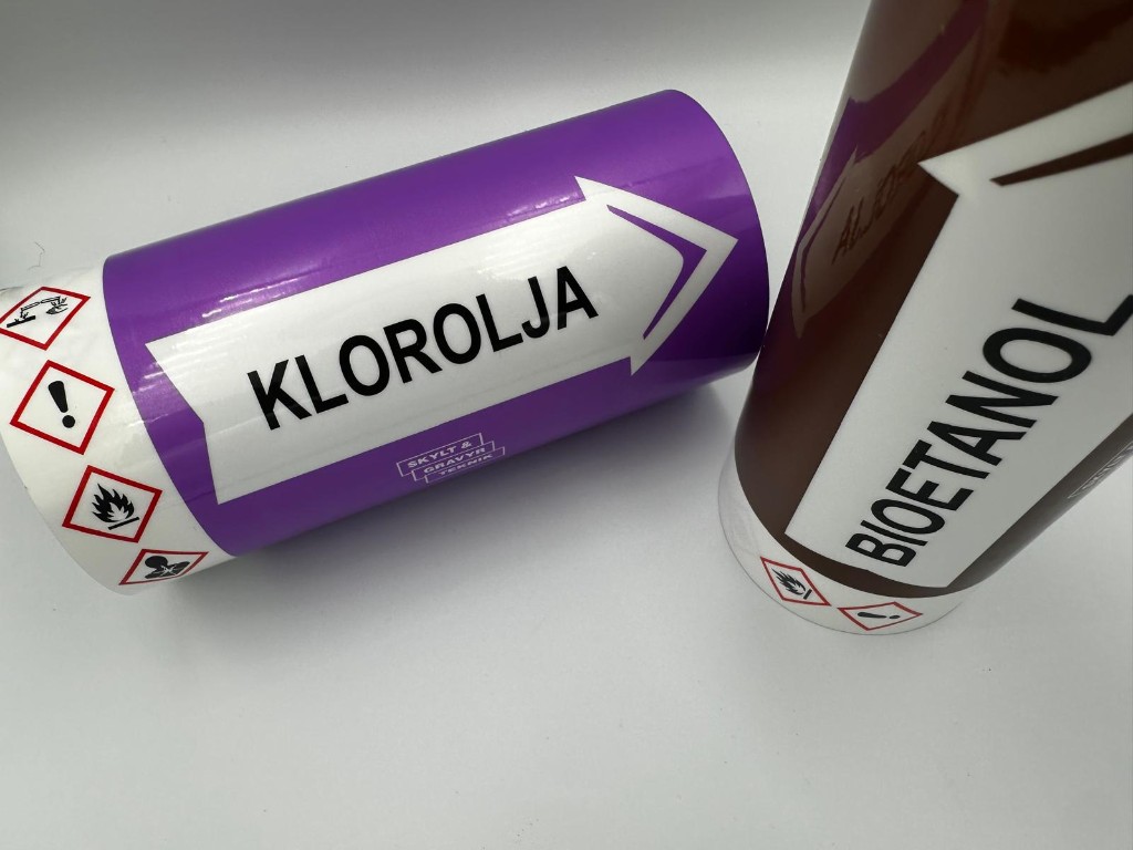 Rörmärkning med farosymbol