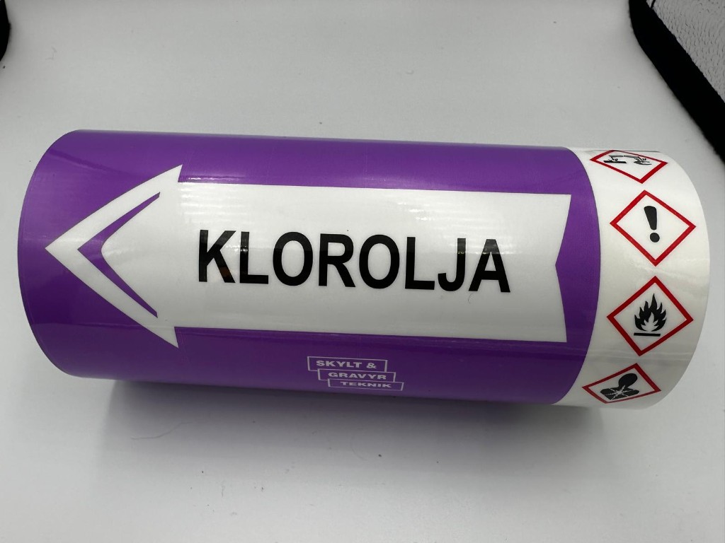 Rörmärkning med farosymbol